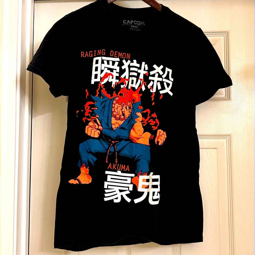 Street Fighter Gouki Akuma Raging Demon Men's T Shirt Japanese Boss Ansatsuken